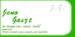 jeno gaszt business card